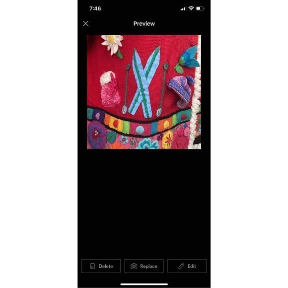 Michael Simon Christmas Cardigan Medium Winter Ski - Picture 9 of 10